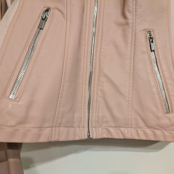 Express Pink Vegan Leather Moto Cafe Racer Quilted Jacket M NWOT - Picture 4 of 15